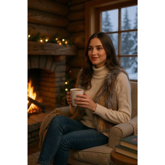 Y2k GUESS Faux Coyote Fur Vest Tan XS NWT Mob Wife Heritage Boho Festival - Picture 7 of 16